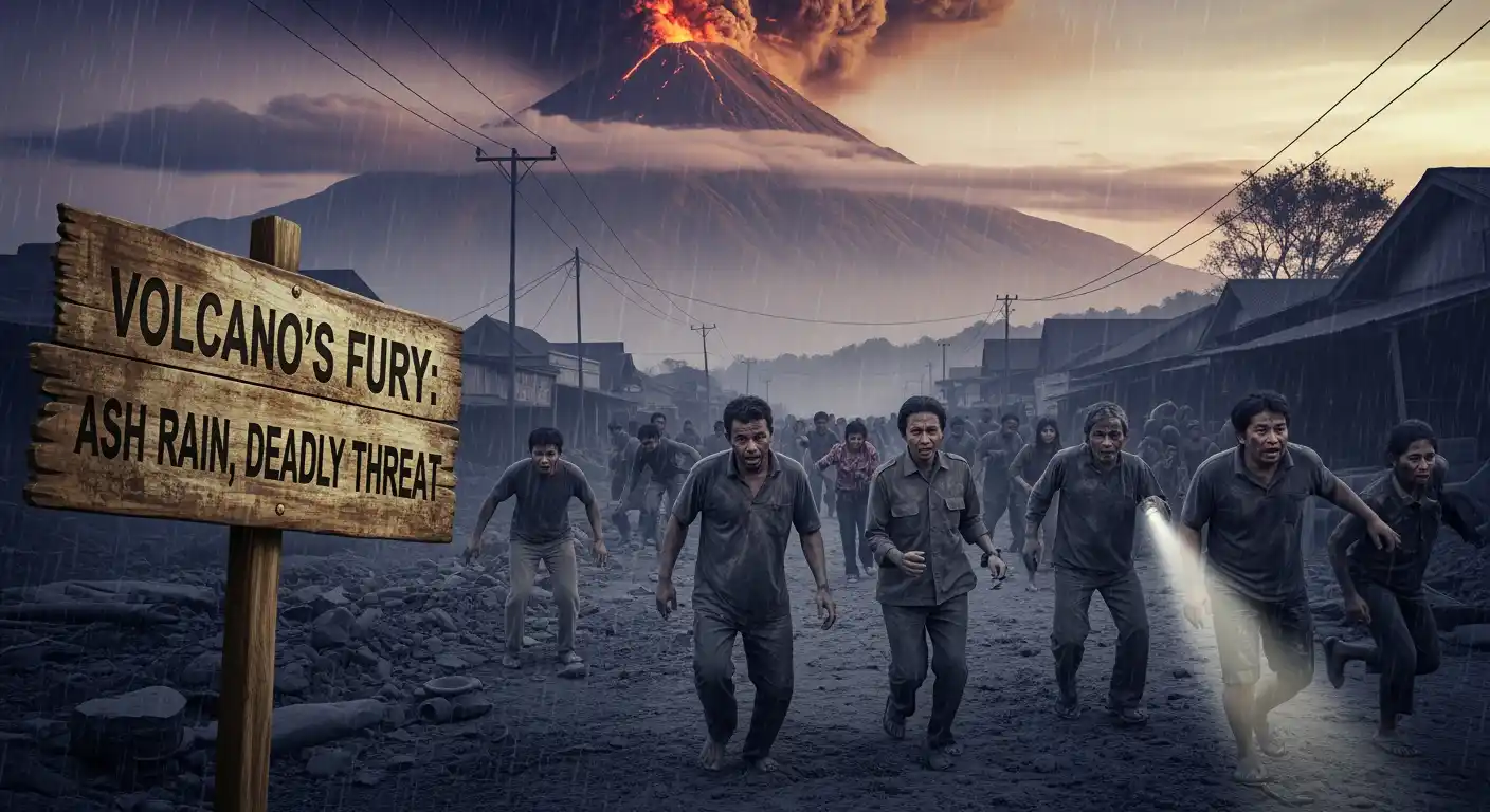 🌋 Mount Semeru Erupts: Ash Rain 🔥 thumbnail