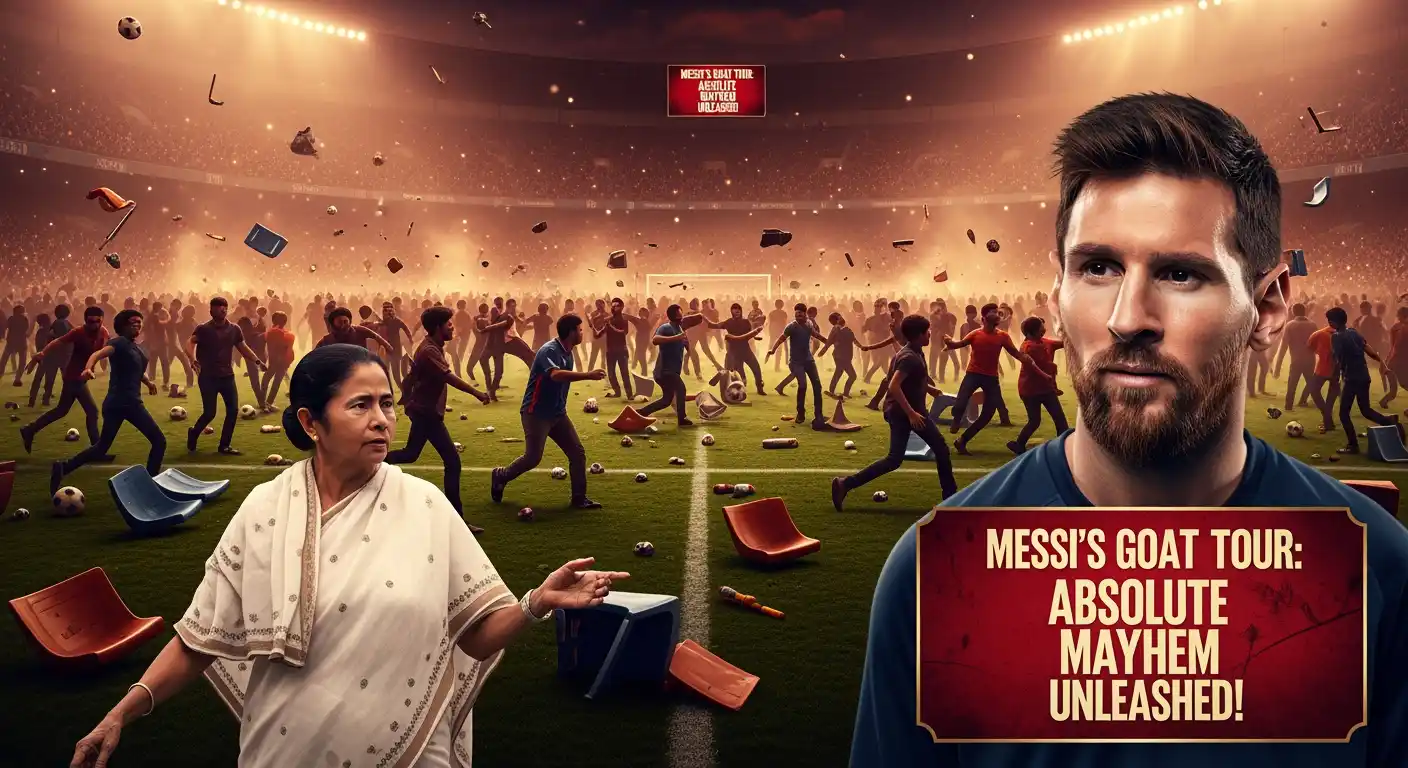 Messi's GOAT Tour: Chaos & Shock in India 🤯⚽️ thumbnail