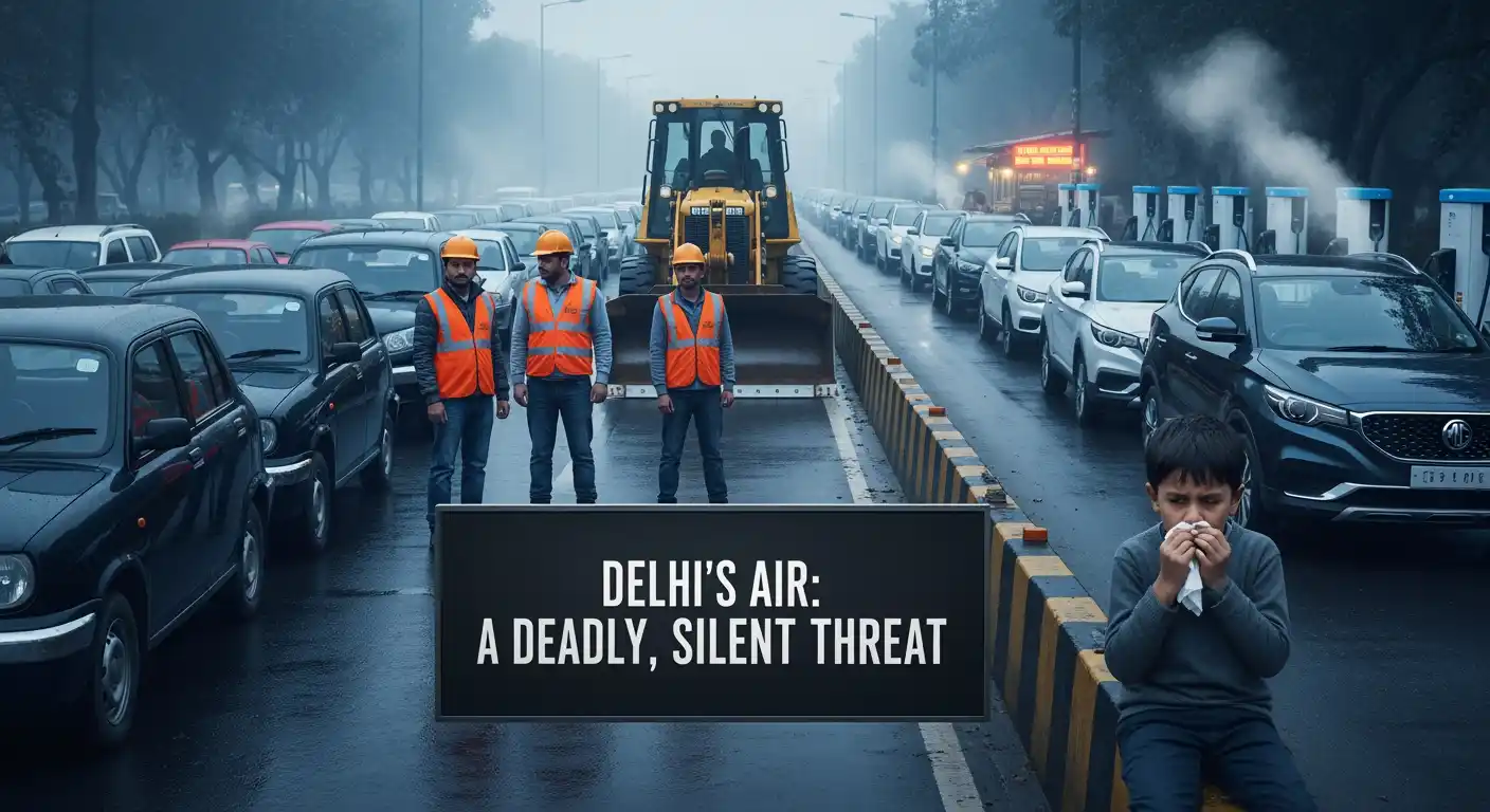 Delhi Air Crisis 😷: Breathe Dangerously ⚠️ thumbnail